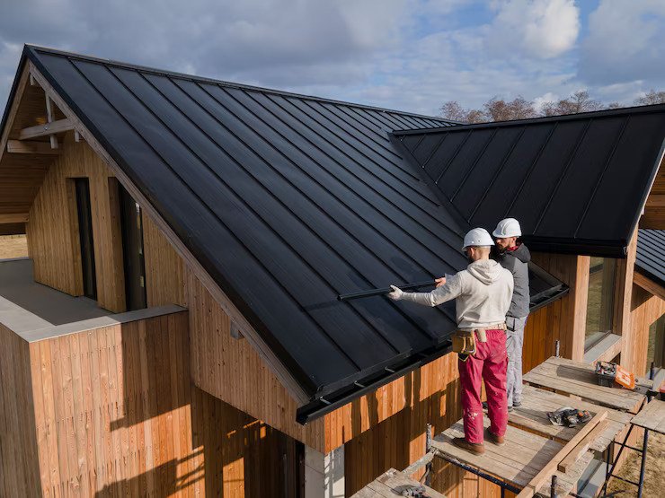 roofers working